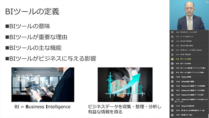 ビデオ+スライド形式
