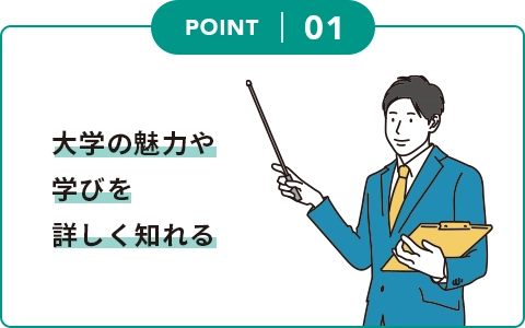 1.大学の魅力や学びを詳しく知れる