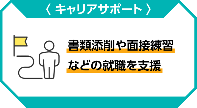 書類添削や面接練習などの就職を支援