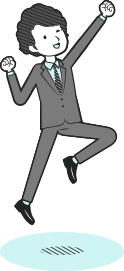 ポーズを決める男性講師イラスト