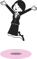 ジャンプして喜ぶ女性イラスト