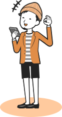 ポーズを決める男性教授イラスト