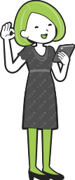 説明する女性イラスト